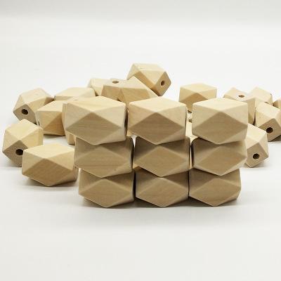 China Wooden Accessories 10-20mm Gold Handmade Geometric Cut Earring DIY Mango Octagonal Wooden Beads In Log Color Accessories for sale