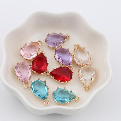 China Jewelry Making 10*14mm Wholesale Jewelry Gemstone Charm Cat Eye Stone Bezel Teardrop Connectors for sale