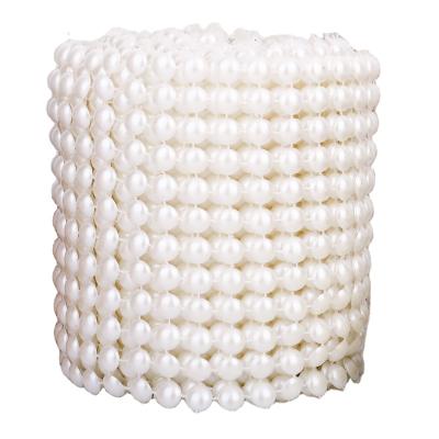 China Hot Sale 12rows Semicircle Gold Bead Net Flatback Mango Roll For Wedding Curtain Home Decoration for sale