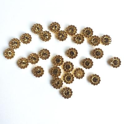 China ABS Gold Mango Round Buckle Diy Sunflower Drill Color Double Disc Claw Drill Accessories Hair Ornaments Clothing Vamp Beads Accessories for sale