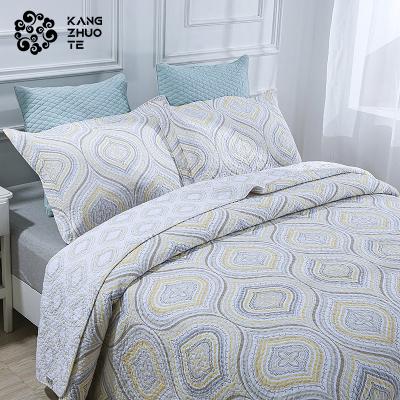 China Non-toxic high-grade non-toxic whole cotton filling simple American style bedding three-piece set for sale