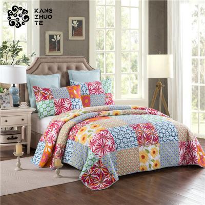 China New American Style Non-Toxic Cotton Plain Quilting Quilted Bedspread Set Bedding Set for sale