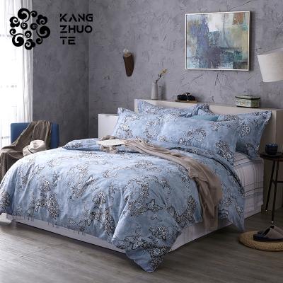 China 1.5m (5ft) 1.5m (5ft) Manufacturer's Special Price Blue Pattern 100% Cotton Bedding Set (4 Pieces) for sale