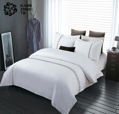 China Non-Toxic High End Hotel Textile Home Textile General Embroidered Fitted Sheet Bedding Set for sale