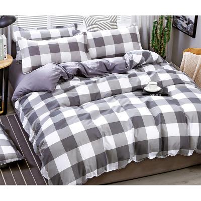 China New Design King Size Printed Plaid Home Bed Non-Toxic Comforter Cover Luxury Bedding Set 3 Pcs for sale