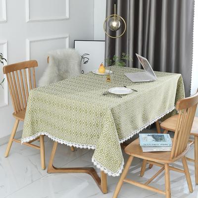 China Other other Hot-selling jacquard tablecloth Dirt-resistant and easy clean hemp linen tablecloth for sale