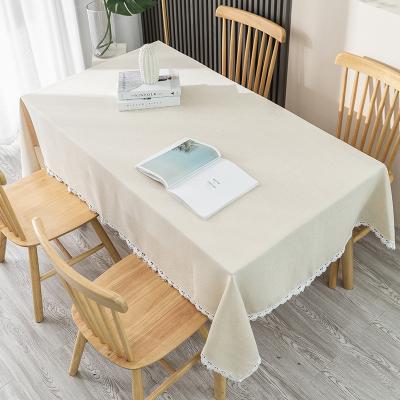 China Other Shop Convenient Tablecloth Customizable Linen Beige Plain Take Down Clean Tablecloth for sale