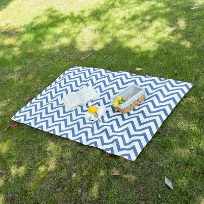 China Custom Outdoor Custom Washable High Temperature Washable High Temperature Washable Blanket Wave Pattern Cotton Camping Picnic Mat Thick Water Tablecloth for sale