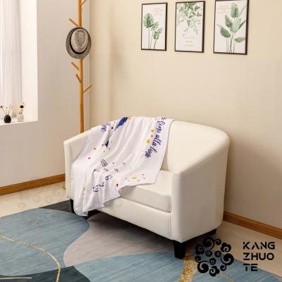 China Anti-pilling Digital Printing Dark Blue Anti-pilling Flannel Moon Number Double Sided Easy Care Blanket for sale