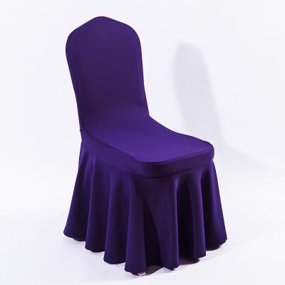 China Big Wave Hotel Banquet Air Layer Single Skirt Sun Protector Thick Elastic Chair Covers Poly Spandex Dining Chair Covers for sale