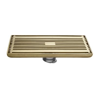 China Modern Bathroom Shower Concealed Anti-Odor Ideal 304 Stainless Steel Floor Drain Gold Color for sale