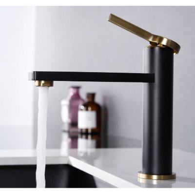 China Wall Mounted Type 5 Stars Hotel Standard Black Brass Luxury Matte Modern Bathroom Sink Deck Mount Countertop Lavatory Faucet Hotel Use à venda