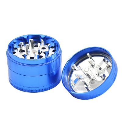 China Tobacco Grinding Aluminum Alloy 4 Part 63mm Herb Grinder With Clear Lid Crank Crank Smoking Herb Grinder Smoking Accessories for sale