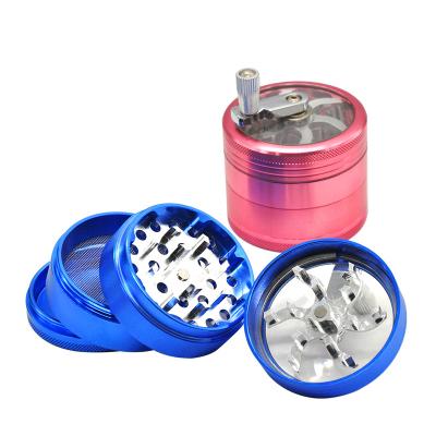 China Aluminum Alloy Grinding Tobacco Herb Grinder 4 Layers Hand Herb Grinder Metal Zinc Alloy Logo Wholesale Spice Herb Custom Tobacco Grinder for sale