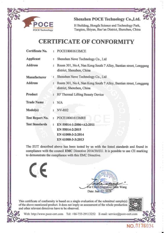 CE - Shenzhen Nove Technology Co., Ltd.