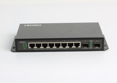 China 8 puertos del interruptor 10 de Gigabit Ethernet de los puertos del 10/100/1000M RJ45 2 el 1000M SFP en venta