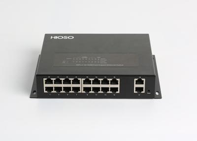 China HiOSO 16 100M Ports 2 100/1000M Rj45 Network Switch , Fiber Optic Cable Switch for sale