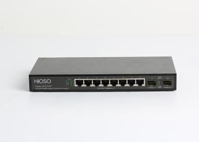 China 16K MAC Learning 8 1000M TP 2 1000M SFP Ports SFP Fiber Switch 10 Ports for sale