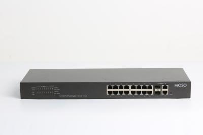 China 16 10/100M PoE Ports 2 Combo Uplink Ports 18 Port Gigabit Switch for sale