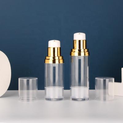 China Short Delivery Time cosmetic packaging transparent AS 30ml airless bottles 50ml plastic serum bottle for sale