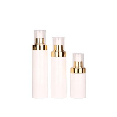 China Wholesale Best Quality Small Capacity Cosmetic Airless Bottle Short Delivery Time Golden Cover 50ml 80ml 100ml 120ml for sale