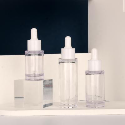 China Reliable Sealing Without Leakage Glass Dropper Bottle Essence 20ml 30ml 50ml Clear Serum Plastic Bottle for sale