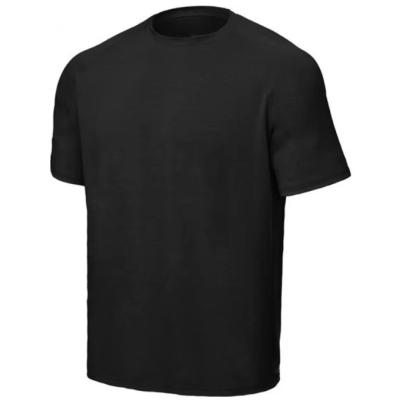 China Crew Neck Black Military T Shirt Tactical Tech Nylon Cotton Elastane Military Garments for sale