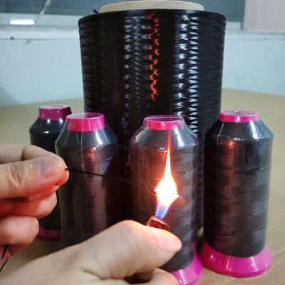 China DuPont Kevlar Filament Twisted Ply Yarn 400D/3 Black Fire-Resistant Flame Retardant Sewing Thread, High Temperature and Abrasion Resistant for sale