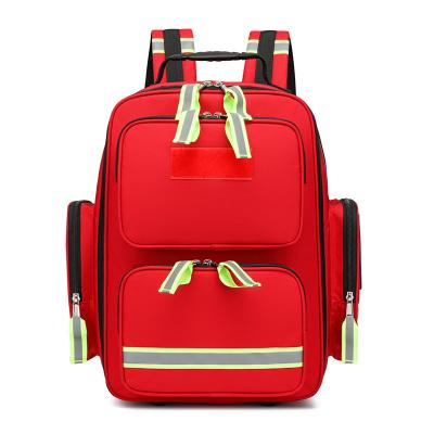 China Emergency First Aid Backpack Fire Rescue Medical Bag Home Visit Kit 1000D Nylon for sale