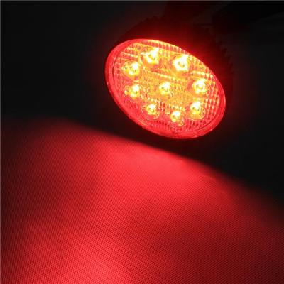 China 27W Waterproof Spot Flood Beam Red Color Round LED Work Light Off Road Off Road Fog Driving Lamp For Truck Pickup CTB-WL-0027RED for sale