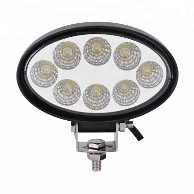 China Oval 24W Yellow Amber White Led Auxiliary Work Light 12V 24V Lights For John Deere Tractor Truck SUV ATV Working Lamp CTB-WL-0024T for sale