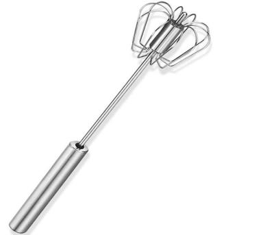 China Kitchen Mixer Stainless Steel Stocked Manual Egg Beater Turning Semi-automatic Egg Beater for sale