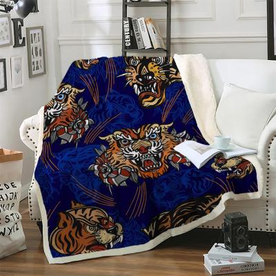 China Anti-Pull Yutong Tattoo Patches Printed Sherpa Classic Instant Style Shear Blankets For Bed 3D Print Plush Furry Throw Blanket for sale