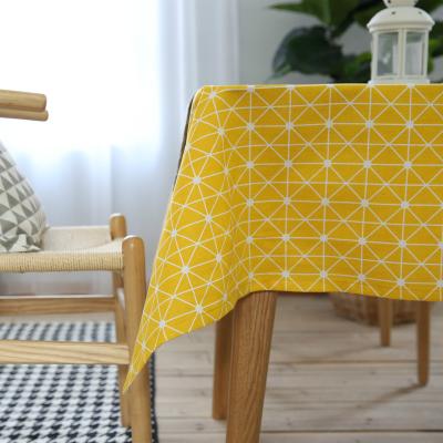 China Geometric Series Table Cloth Diamond Pattern Cotton Linen Dust-Proof Table Dust Cover for Kitchen Dining Table Cloth Decor for sale