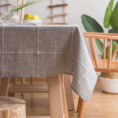 China American Style Wholesale Embroidery Solid Rectangle Lattice Table Cloth 100% Polyester Dustproof Table Cover for sale