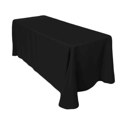 China Yutong 100% Waterproof Polyester 6Ft Rectangle Table Cloth Black White Black 90 x 132 Inch Rectangular Table Cloth for Buffet Table Parties for sale