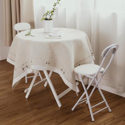 China Yutong Embroidery Waterproof Floral Pattern Tablecloth Solid Color Dustproof Table Cover For Kitchen Dining Round Tablecloth Deco for sale