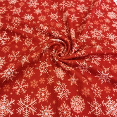 China Sustainable Christmas Printed 4 Way Stretch Ball Textured Liverpool Fabric Polyester Spandex Knit Fabric For Head Wrap Accessories for sale