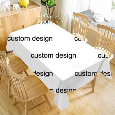 China Yutong Waterproof Customize Rectangle Tablecloth Antifading Free Wrinkle Cotton Canvas Table Cloth Washable Custom Table Cover for sale