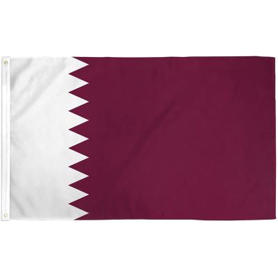 China FLYING Best Price with Small International Polyester Mini Country Qatar Hand Flag With Sticks All Over The World for sale