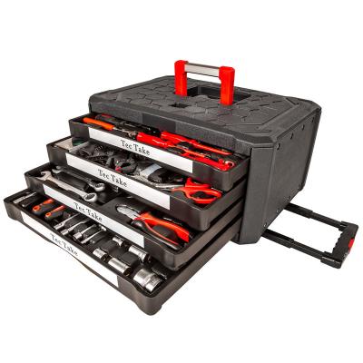 China 256pc Portable Aluminum Auto Repair Craft Tool Kit Trolley Case for sale