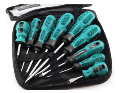 China Comfortable handle 9pc screwdriver kit with magnetic tip /tool ​​bag for sale