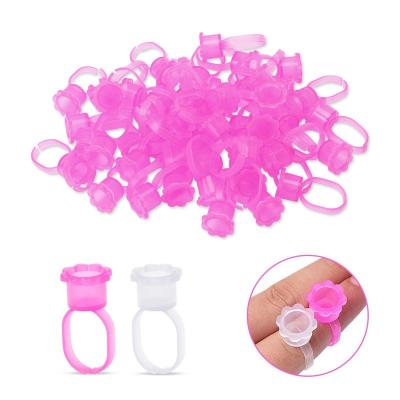 China Tattoo Ink Dye Cups PMU Supply Eyelash Extension Ring Cup Disposable Eyelash Glue Blooming Cup for sale