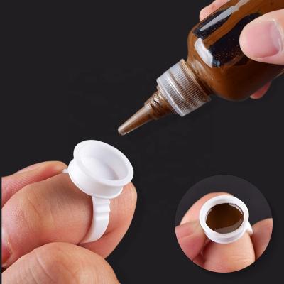 China Tattoo Ink Dye Cups Portable Permanent Makeup Microblading Tattoo Supplies Rose Color Plastic Disposable Dye Ink Ring Cup for sale