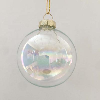 China Dongguan 100 8cm Glass Rainbow Iridescent Ball Eco-friendly Wholesale Christmas Ball Dongguan for sale