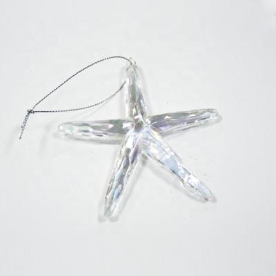 China Christamas Home Decoration New Arrival Clear Plastic Starfish Christmas Hanging Ornaments For Festival Decorations for sale