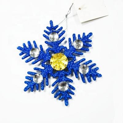 China Party New Arrival 12cm Blue Snowflake Hanging Ornaments For Festival Decorations for sale