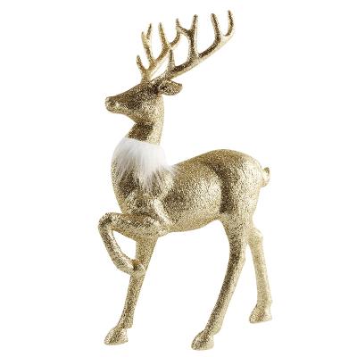 China 30cm Height Handmade Blinking Reindeer Christmas Tree Ornament Outdoor Plastic Hanging Decorative Deer for sale