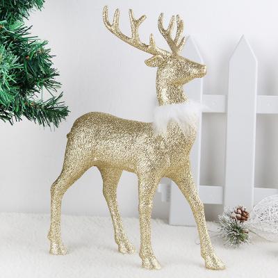 China Dongguan Handmade Size Golden Deer Dancing Plastic Christmas Outdoor 31cm for sale