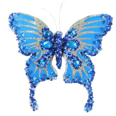 China Dongguan Handmade Glitter Butterfly Christmas Tree Decoration Custom Vintage 18*3.5*16cm for sale